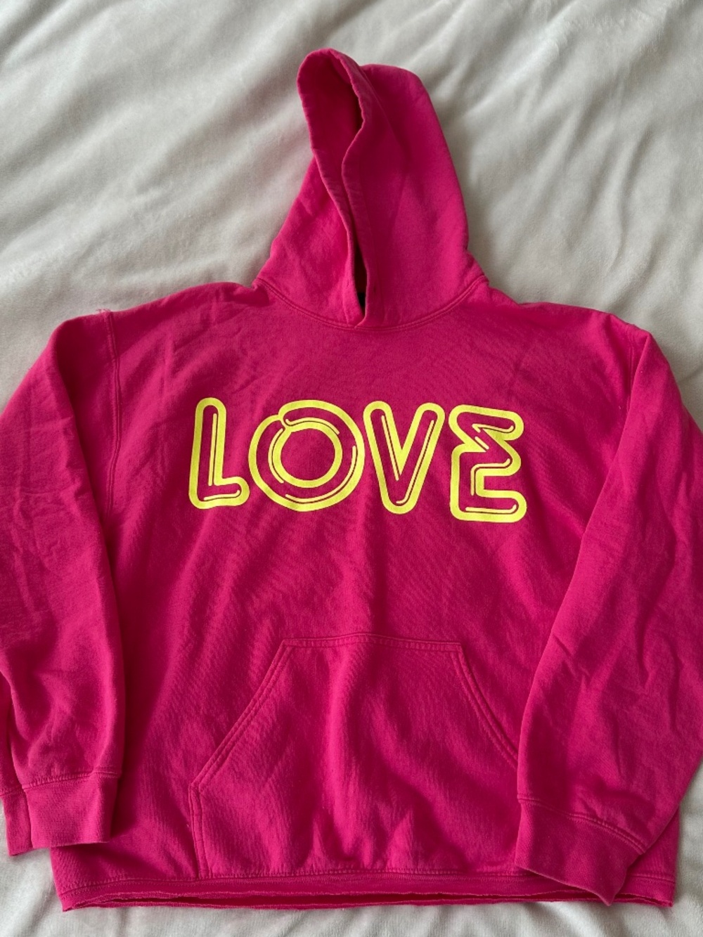 Neon Pink LOVE Hoodie Sweatshirt